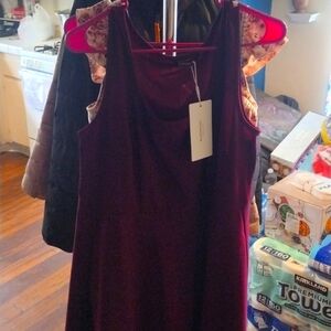 Bloomchic burgundy midi dress